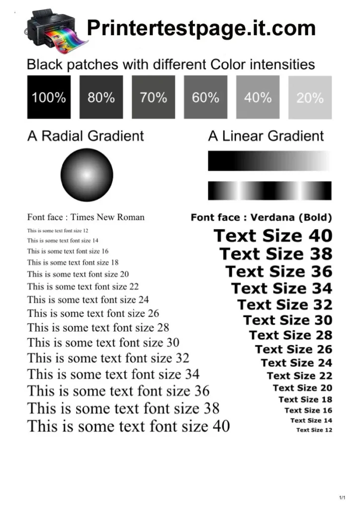 Black and White test page